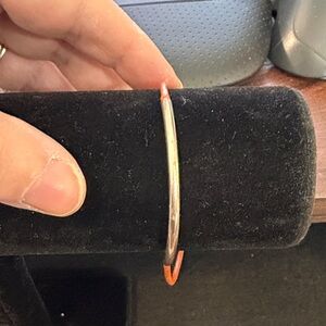 Elegant Silver and Orange Bangle Bracelet